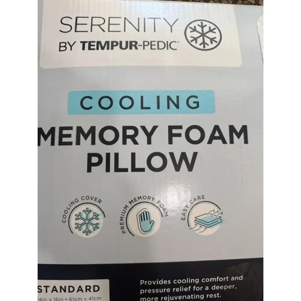 Serenity by Tempur-Pedic Cooling Memory Foam Pillow Standard 24x16 Medium